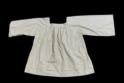 Vanessa Bruno Sz 34/XS Beige & White Stripe 3/4 Sleeve Tunic Blouse 100% Cotton