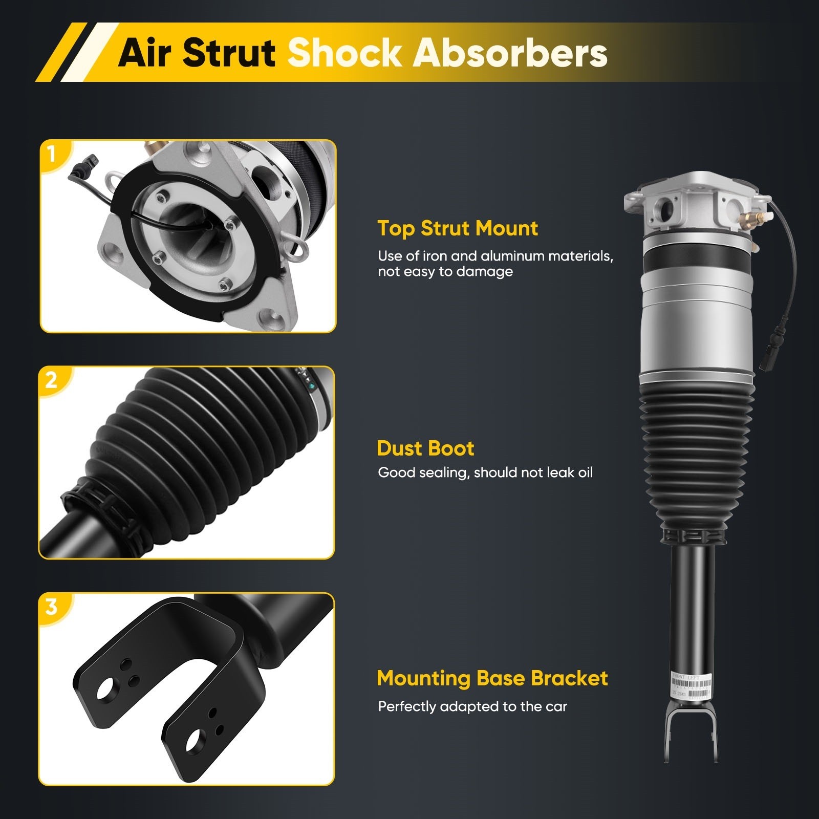 Rear Right For Bentley Continental GT GTC, Flying Spur Air Suspension Strut