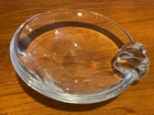 Steuben Signed Crystal Clear Glass 7" Sloped Candy Bowl Ash Tray Trinket