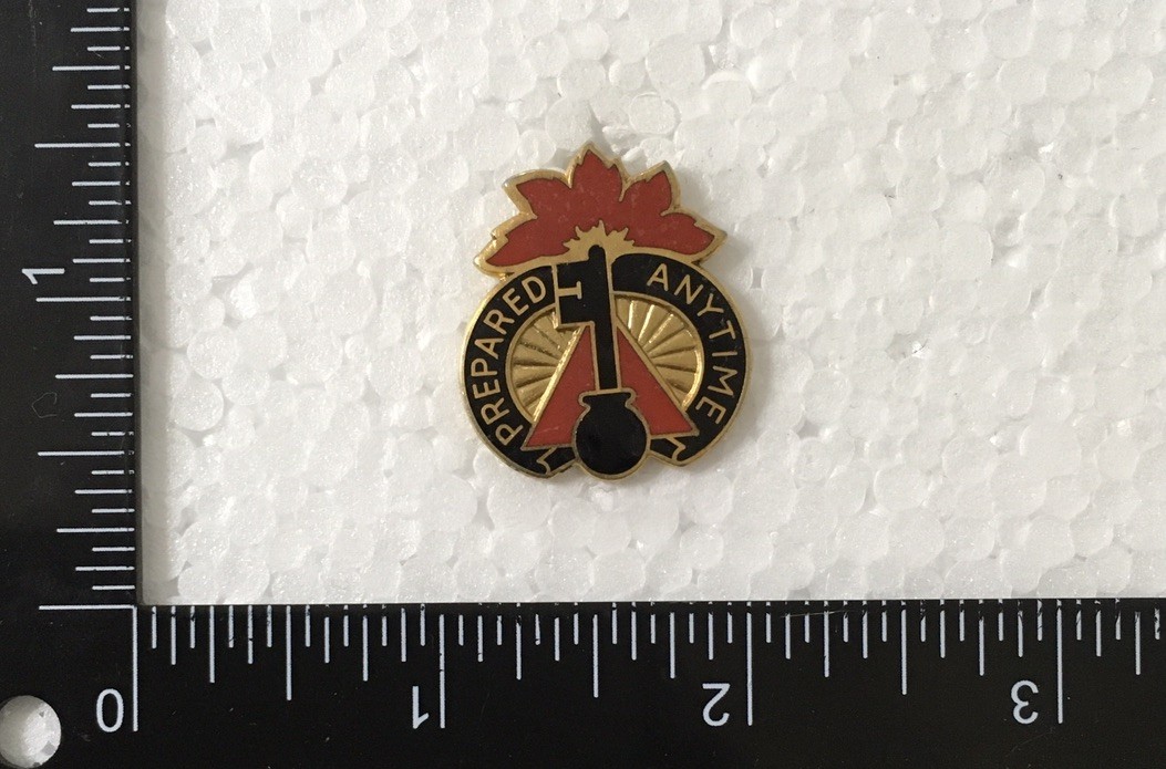 WW2 US Army 84th Ordnance Battalion DUI DI Unit Crest CB Pin German Made