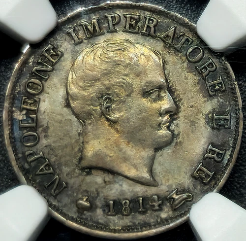 10 Soldi 1814 M Napoleon I Emperor & King Napoleonic Kingdom of Italy AU53 NGC