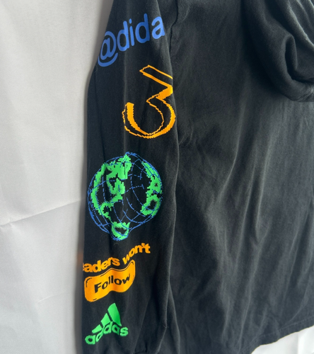 Adidas Long Sleeve Lightweight Boys Size 8 Monogram All Over Print Logo - Picture 3 of 5