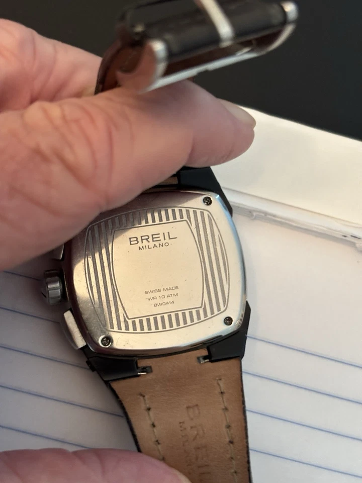 Breil Men's Chronograph Milano Watch New Battery 44mm WR 100M Black Swiss Made - Image 3 of 4