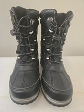 Totes Kids Winter Snow Boots Size 2M Black Faux Fur Lined Waterproof Cold Weathe
