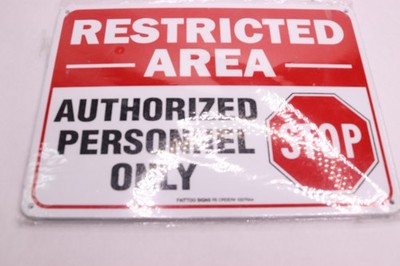 (6-Pk) Sigo Signs Authorized Personnel Only Restricted Area Sign 10'' x 14''