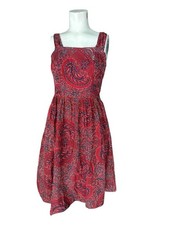 70s VTG Paisley Midi Dress S Colorful Retro Psychedelic Hippie zipper side