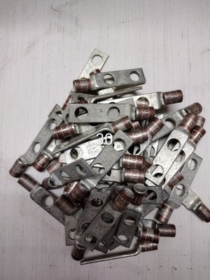 Lot of (52) T&B (brown) #2 awg lugs(2CU), (2) 3/8'' holes @ 1'' on center