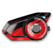 For SENA 50S Skin Decal Wrap Stickers Glossy Red Black Zag