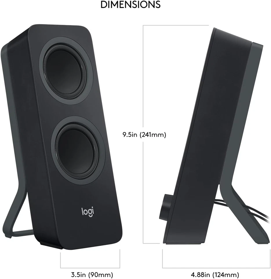 Logitech Z207 2.0 Stereo Computer Speakers with Bluetooth - Image 4 of 4