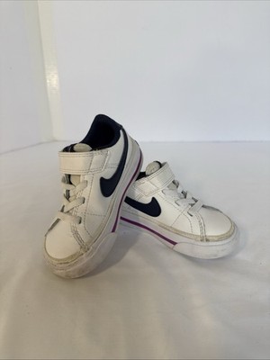 Nike Court Royale TD Toddler Shoes White Navy Purple Size 6C