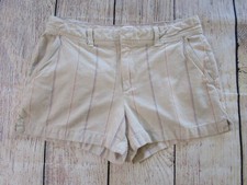 Nice Gap City Short Beige Red Blue Stripes Cotton Shorts Flat Front Womens 6