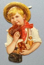 Oblaten Glanzbild Sammelbild Poesiealbum Scrap Märchen L&B Hänsel Lebkuchen (5)