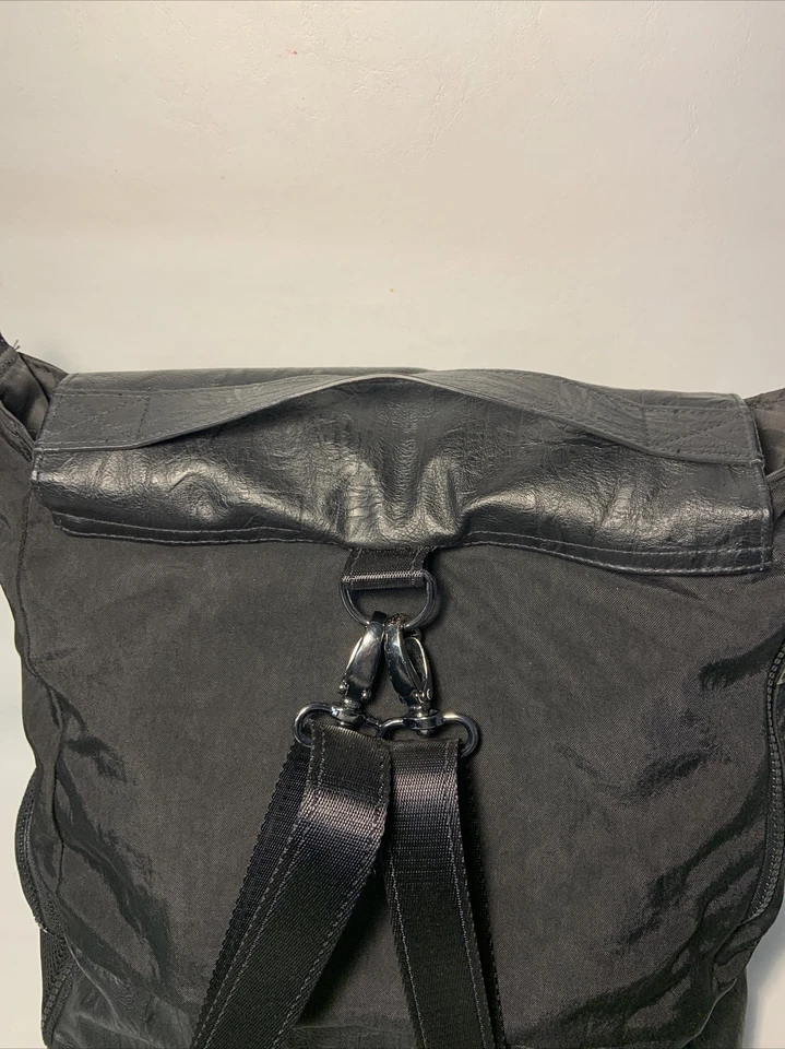 Lucy.com Nappa Canvas Like Black backpack convertible Crossbody design - Image 4 of 4