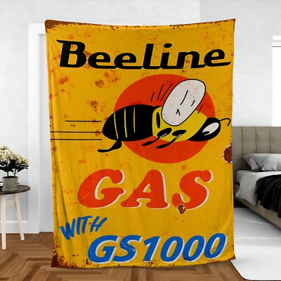 Vintage Style Retro Beeline Gas Ultra-Soft Micro Fleece Blanket
