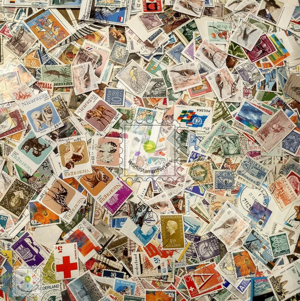 Colección de estampillas en todo el mundo usadas y como nuevas -200 estampillas diferentes por lote y regalo gratis Foto 2 de 4