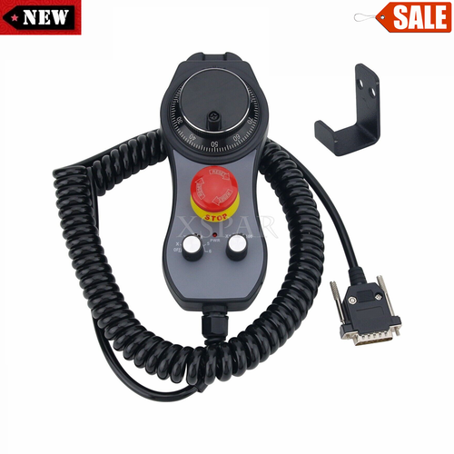 CNC 6-Axis 1 & 100 Pulse MPG CNC Handwheel with Emergency Stop Plug for DDCS V41