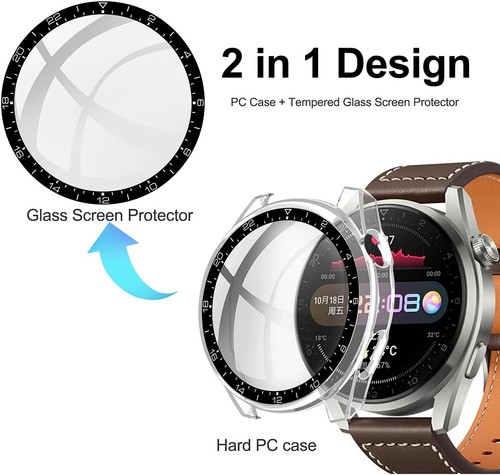 Hülle für Huawei Watch 3 / 3 Pro Schutzhülle Schutzglas Case Display Panzerfolie - Picture 6 of 12