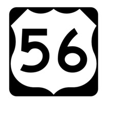 3" us route 56 highway sign road bumper sticker decal usa made