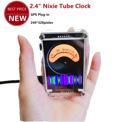 Nixie Tube Clock 2.4'' VU Meter Voice-Controlled Music Spectrum GPS Plug-in