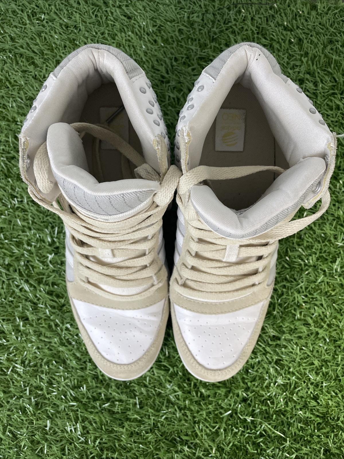 Adidas Neo Label Wedge Women's Basketball Trainers UK 6 Grey Beige