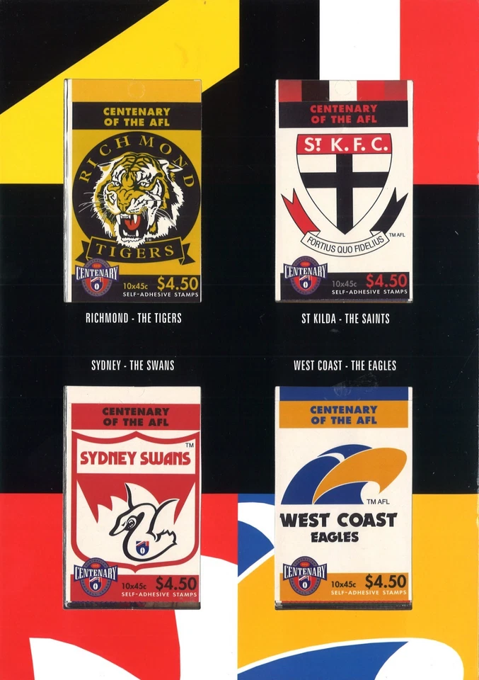 AUSTRALIA FOOTBALL LEAGUE AFL CENTENARY 16 STAMP BOOKLETS MINT MUH ALL 16 TEAMS - image 4 of 4