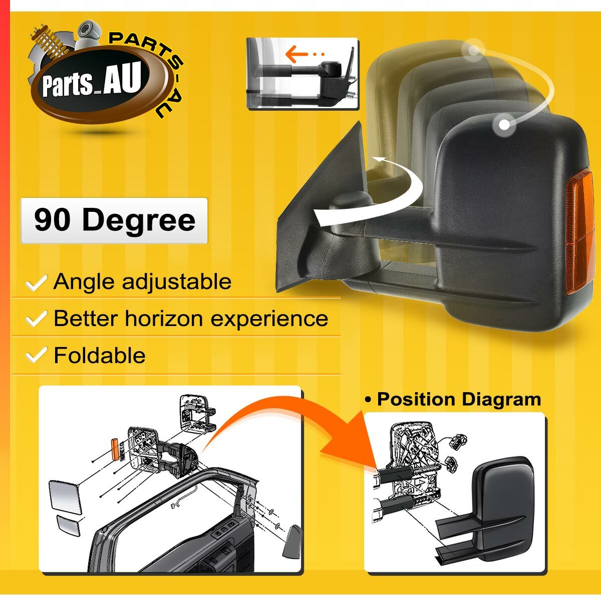 Manual Black Extendable Towing Mirrors for Ford Territory SX SY SZ w/ Indicator eBay