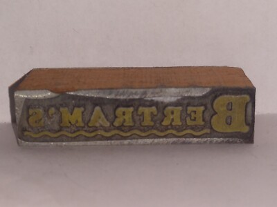Bertram's Printers Letterpress Block Rare
