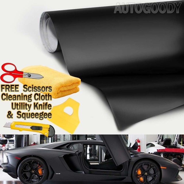 60/"x108/" Flat Matte Black Car Vinyl Wrap Sticker Decal Air Release Bubble Free