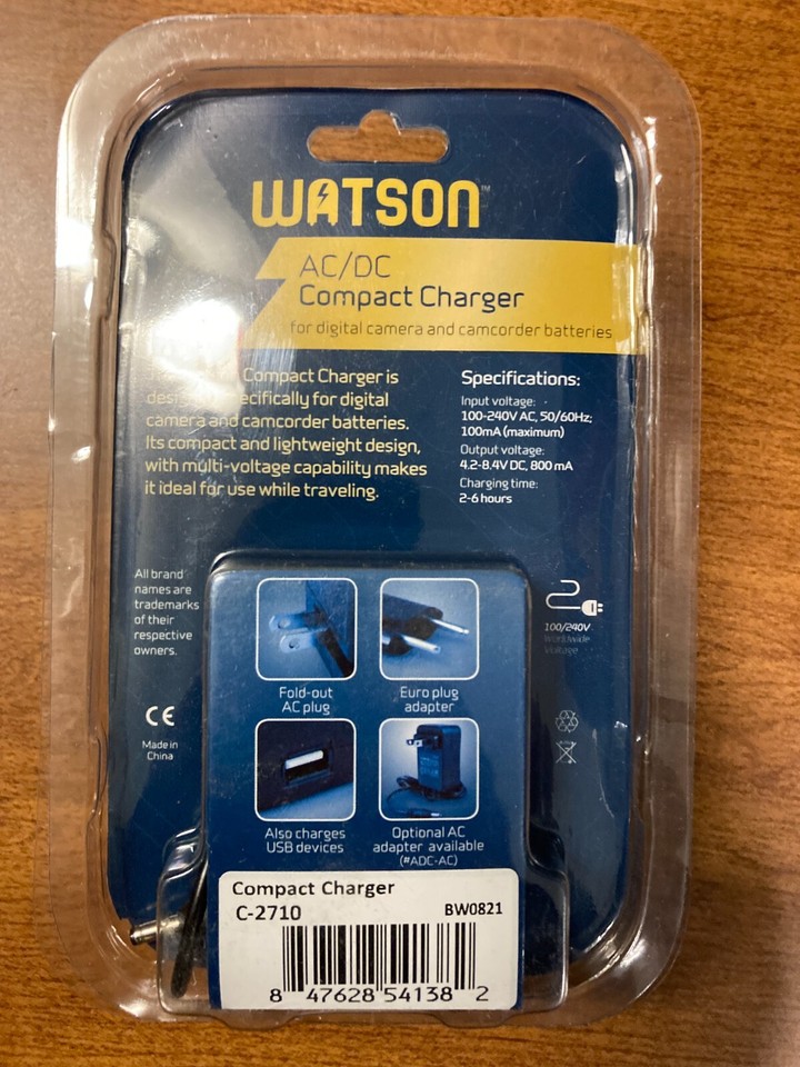 Watson Compact AC/DC Charger for JVC Battery BN-VF808 BN-VF815 BN-VF823 ...
