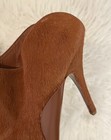 $795 Alexander Wang Calf Hair Peep Open Toe Leather High Heel Mules Shoes 40 9.5 — photo 6