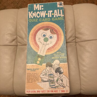 (RARE) VINTAGE ED-U-CARDS GAME: MR. KNOW IT ALL QUIZ CARD GAME, 1967