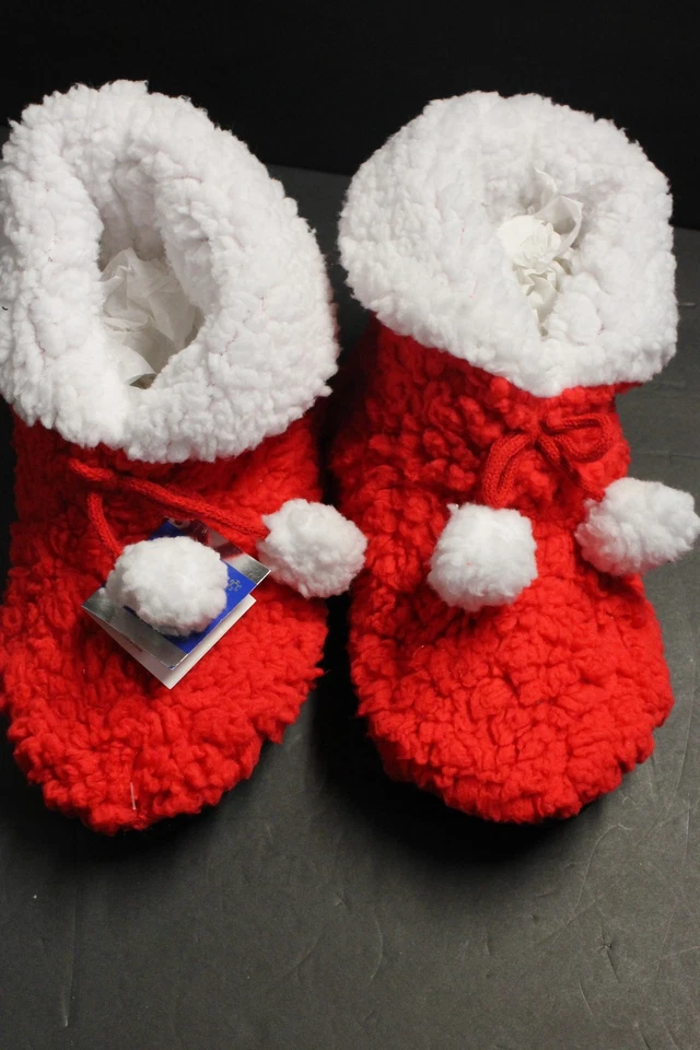 1 Slipper socks Women Shoe 4 TO 6 NON SKID RUBBER BOTTOM ORANGE RED SKY - Image 3 of 4