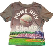Jumping Beans Grey Home Run Baseball Pajama Shirt Short Sleeves 4T