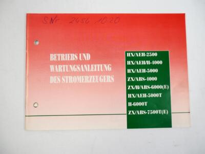 SDMO HX  ZX 2500 4000 5000 6000 Stromerzeuger Bedienungsanleitung 1993