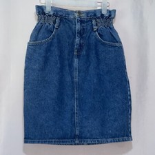 Vintage 90s denim skirt high waist USA tag womens size 3 guc e1000