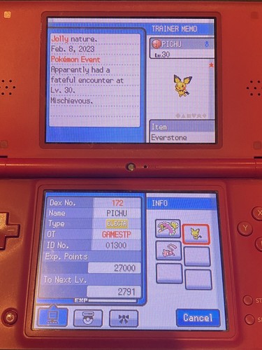 Pokemon Shiny Pikachu Colored Pichu Spiky Eared Pichu Event Distribution Service - Picture 12 of 24