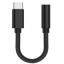 Universal USB Type C to 3.5mm AUX Headphone Adapter Jack Cable For Android Black