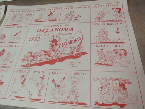 1971-1974 OKLAHOMA SOONERS FOOTBALL SPEC MARTIN CARTOON ART PRINT LOT OF 3 - Picture 8 of 14