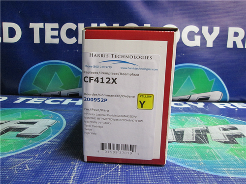 HARRIS TECHNOLOGIES CF412X PREMIUM REPLACEMENT YELLOW TONER CARTRIDGE - 第 4/8 張圖片