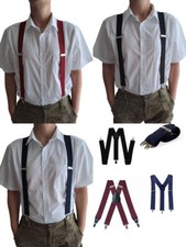 Mens Wide Braces 35mm Heavy Duty Adjustable Elasticated Strong Clips Wedding