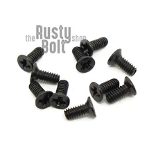 M2 x 5mm, Phillips Flat Head Screws, Steel, Black