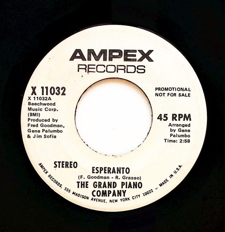 THE GRAND PIANO COMPANY – ESPERANTO AMPEX RECORDS VINYL 45 76-63