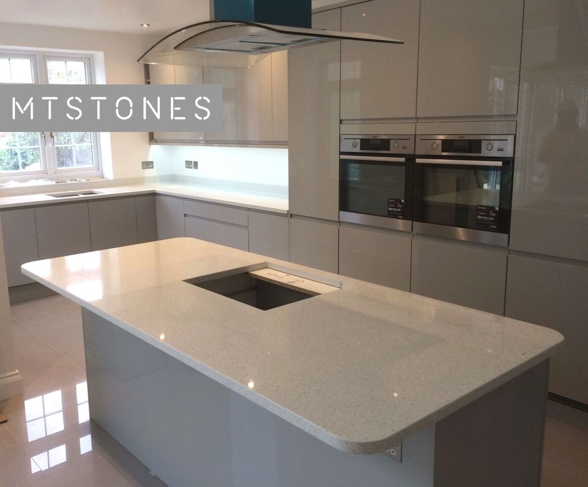 WHITE SPARKLE QUARTZ SAMPLE WE SUPPLY FIT KITCHEN QUARTZ