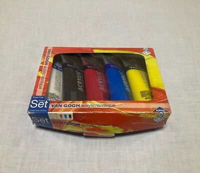 Van Gogh Acrylic Paint Set Of 5 Tubes  75ml/2.5 fl oz  In Box  USED