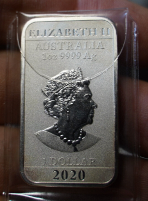 エリザベス2世  999シルバー ドラゴン 2020 Australia Dragon Queen Elizabeth II 1oz 9999 FINE Silver bar