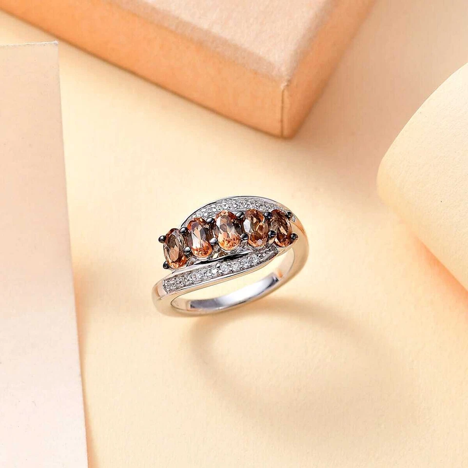 ¡¡INCREÍBLE!! Anillo de andalucía y circón chapado en rodio de 1,50 ctw talla 7 Foto 2 de 4