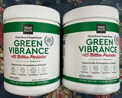 2X VIBRANT HEALTH Green Vibrance Powder 60 Servings 23.83 oz New Fast Shipping