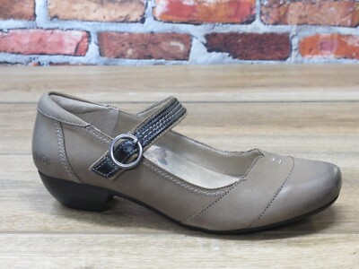 Women's Taos Virtue Mary Jane Hook & Loop Taupe Oiled Leather WIDE *13336A-TPOL
