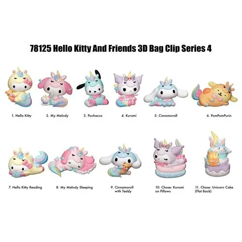Hello Kitty Series 4 NEW * Hello Kitty Clip * Unicorns Blind Bag