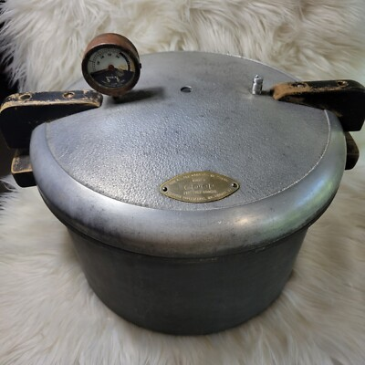 #ad Vintage CO OP 16 Quart Model “A” Cast Aluminum Pressure Cooker No Jiggler Gasket $47.99